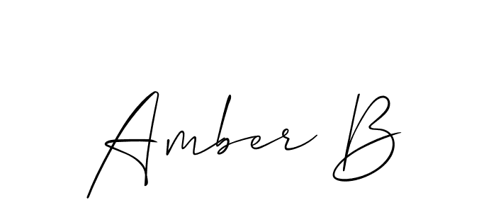 How to make Amber B name signature. Use Allison_Script style for creating short signs online. This is the latest handwritten sign. Amber B signature style 2 images and pictures png