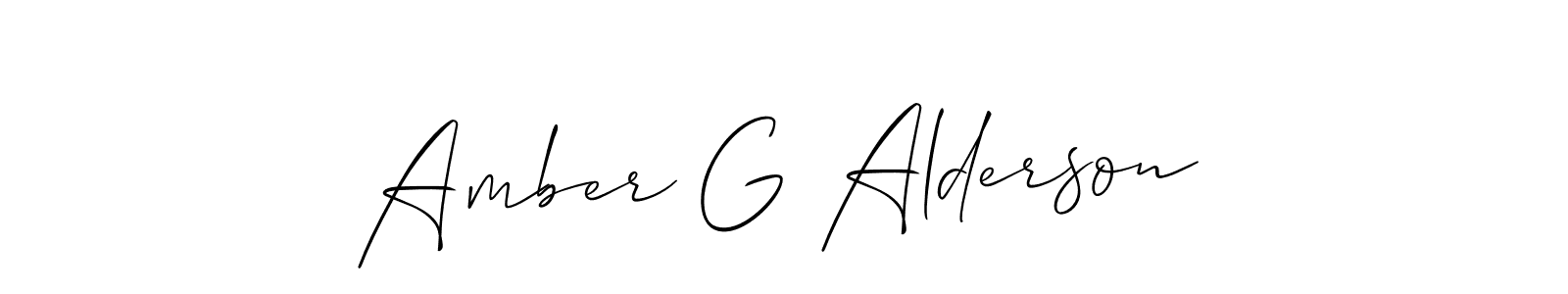 Also You can easily find your signature by using the search form. We will create Amber G Alderson name handwritten signature images for you free of cost using Allison_Script sign style. Amber G Alderson signature style 2 images and pictures png