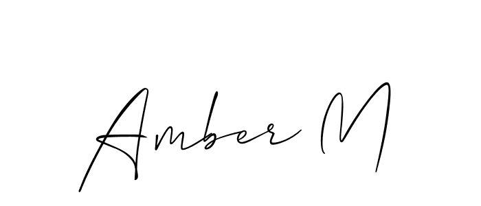 Also You can easily find your signature by using the search form. We will create Amber M name handwritten signature images for you free of cost using Allison_Script sign style. Amber M signature style 2 images and pictures png