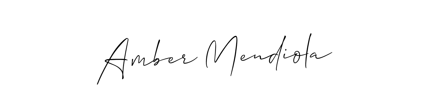 Also You can easily find your signature by using the search form. We will create Amber Mendiola name handwritten signature images for you free of cost using Allison_Script sign style. Amber Mendiola signature style 2 images and pictures png