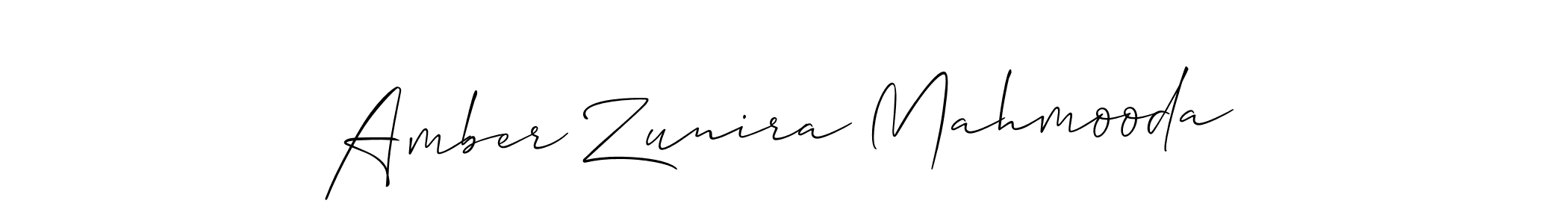 How to make Amber Zunira Mahmooda name signature. Use Allison_Script style for creating short signs online. This is the latest handwritten sign. Amber Zunira Mahmooda signature style 2 images and pictures png