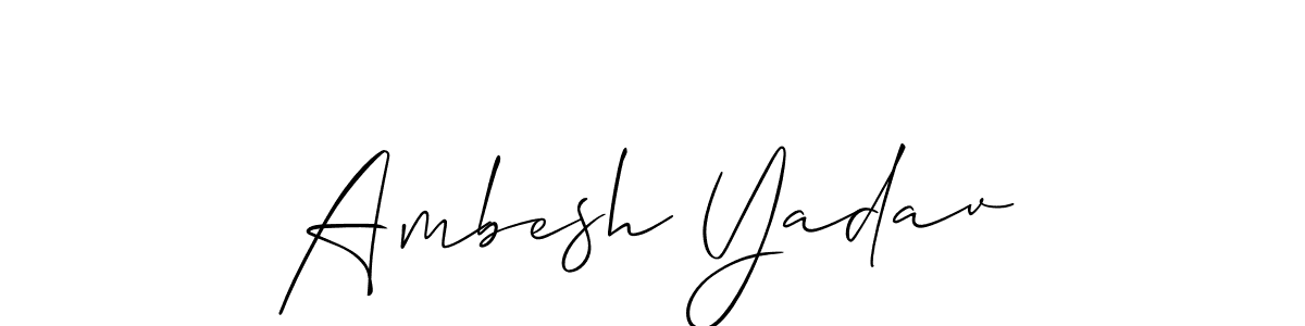 Also we have Ambesh Yadav name is the best signature style. Create professional handwritten signature collection using Allison_Script autograph style. Ambesh Yadav signature style 2 images and pictures png