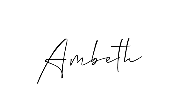 Create a beautiful signature design for name Ambeth. With this signature (Allison_Script) fonts, you can make a handwritten signature for free. Ambeth signature style 2 images and pictures png