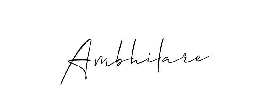 Use a signature maker to create a handwritten signature online. With this signature software, you can design (Allison_Script) your own signature for name Ambhilare. Ambhilare signature style 2 images and pictures png