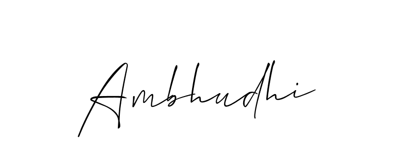 Allison_Script is a professional signature style that is perfect for those who want to add a touch of class to their signature. It is also a great choice for those who want to make their signature more unique. Get Ambhudhi name to fancy signature for free. Ambhudhi signature style 2 images and pictures png