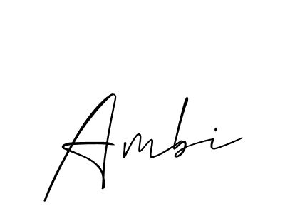 Use a signature maker to create a handwritten signature online. With this signature software, you can design (Allison_Script) your own signature for name Ambi. Ambi signature style 2 images and pictures png
