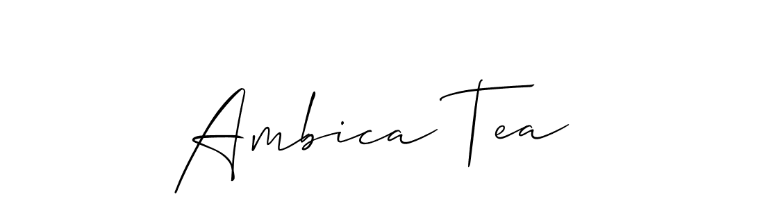 Also You can easily find your signature by using the search form. We will create Ambica Tea  name handwritten signature images for you free of cost using Allison_Script sign style. Ambica Tea  signature style 2 images and pictures png