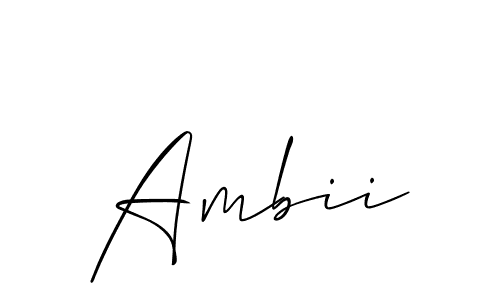 Use a signature maker to create a handwritten signature online. With this signature software, you can design (Allison_Script) your own signature for name Ambii. Ambii signature style 2 images and pictures png