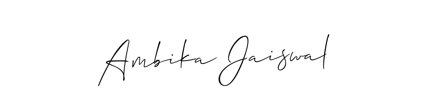 Ambika Jaiswal stylish signature style. Best Handwritten Sign (Allison_Script) for my name. Handwritten Signature Collection Ideas for my name Ambika Jaiswal. Ambika Jaiswal signature style 2 images and pictures png