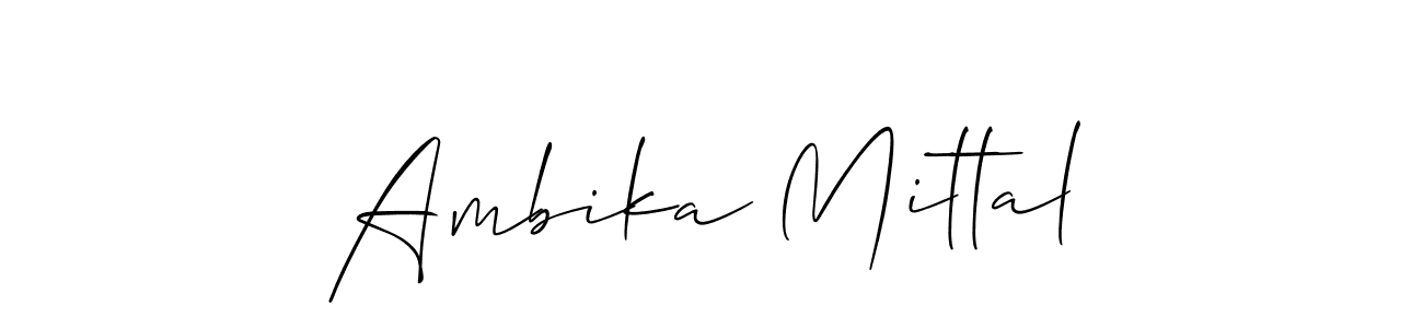 This is the best signature style for the Ambika Mittal name. Also you like these signature font (Allison_Script). Mix name signature. Ambika Mittal signature style 2 images and pictures png