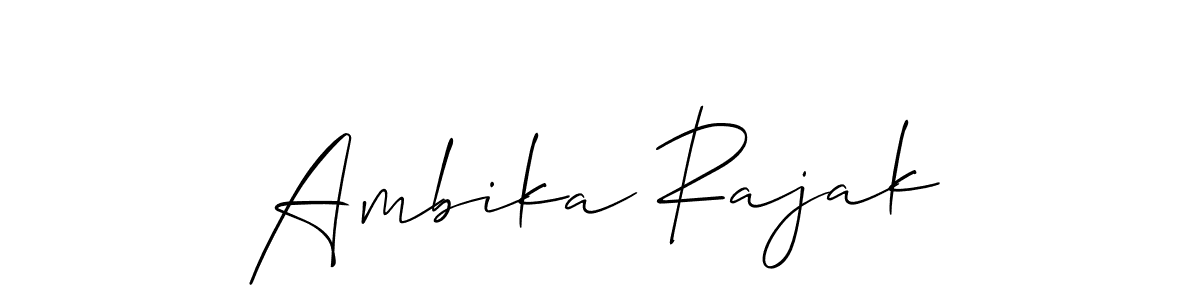 Design your own signature with our free online signature maker. With this signature software, you can create a handwritten (Allison_Script) signature for name Ambika Rajak. Ambika Rajak signature style 2 images and pictures png