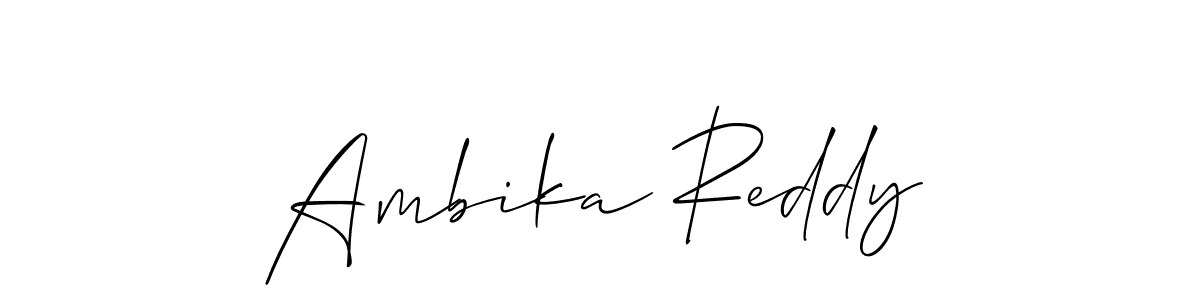 Create a beautiful signature design for name Ambika Reddy. With this signature (Allison_Script) fonts, you can make a handwritten signature for free. Ambika Reddy signature style 2 images and pictures png