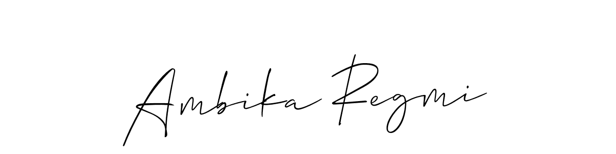 Use a signature maker to create a handwritten signature online. With this signature software, you can design (Allison_Script) your own signature for name Ambika Regmi. Ambika Regmi signature style 2 images and pictures png