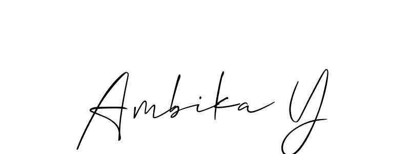 It looks lik you need a new signature style for name Ambika Y. Design unique handwritten (Allison_Script) signature with our free signature maker in just a few clicks. Ambika Y signature style 2 images and pictures png