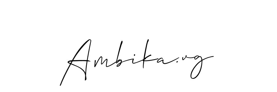 Make a beautiful signature design for name Ambika.vg. With this signature (Allison_Script) style, you can create a handwritten signature for free. Ambika.vg signature style 2 images and pictures png