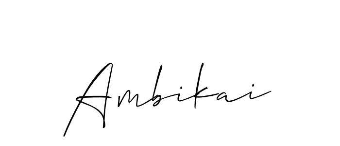 Make a beautiful signature design for name Ambikai. With this signature (Allison_Script) style, you can create a handwritten signature for free. Ambikai signature style 2 images and pictures png