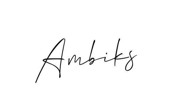 How to make Ambiks signature? Allison_Script is a professional autograph style. Create handwritten signature for Ambiks name. Ambiks signature style 2 images and pictures png