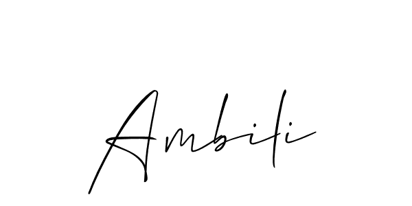 How to Draw Ambili signature style? Allison_Script is a latest design signature styles for name Ambili. Ambili signature style 2 images and pictures png