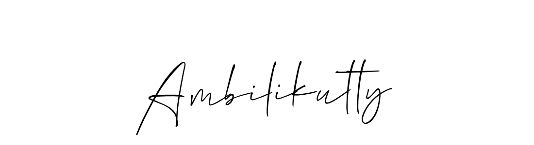 Similarly Allison_Script is the best handwritten signature design. Signature creator online .You can use it as an online autograph creator for name Ambilikutty. Ambilikutty signature style 2 images and pictures png