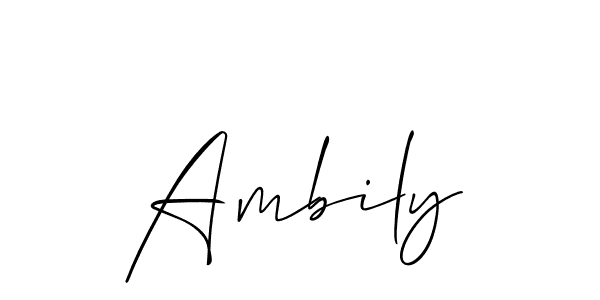 You should practise on your own different ways (Allison_Script) to write your name (Ambily) in signature. don't let someone else do it for you. Ambily signature style 2 images and pictures png