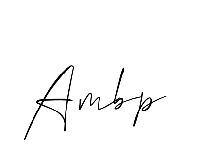 Design your own signature with our free online signature maker. With this signature software, you can create a handwritten (Allison_Script) signature for name Ambp. Ambp signature style 2 images and pictures png