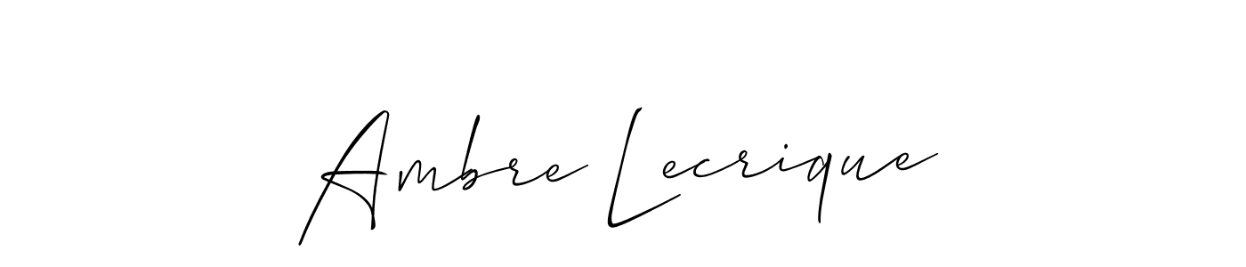 Use a signature maker to create a handwritten signature online. With this signature software, you can design (Allison_Script) your own signature for name Ambre Lecrique. Ambre Lecrique signature style 2 images and pictures png