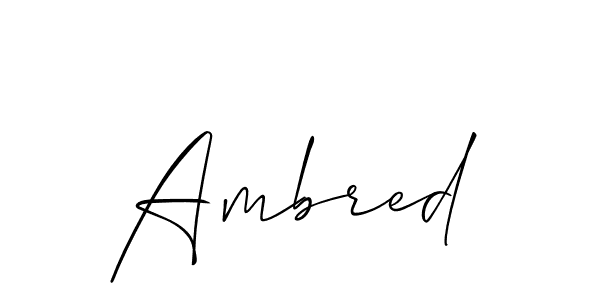 How to make Ambred name signature. Use Allison_Script style for creating short signs online. This is the latest handwritten sign. Ambred signature style 2 images and pictures png