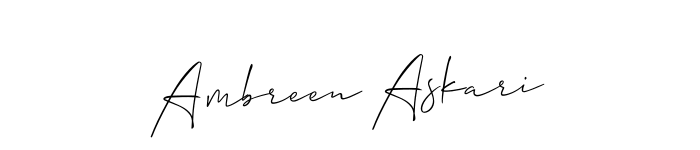 Also we have Ambreen Askari name is the best signature style. Create professional handwritten signature collection using Allison_Script autograph style. Ambreen Askari signature style 2 images and pictures png