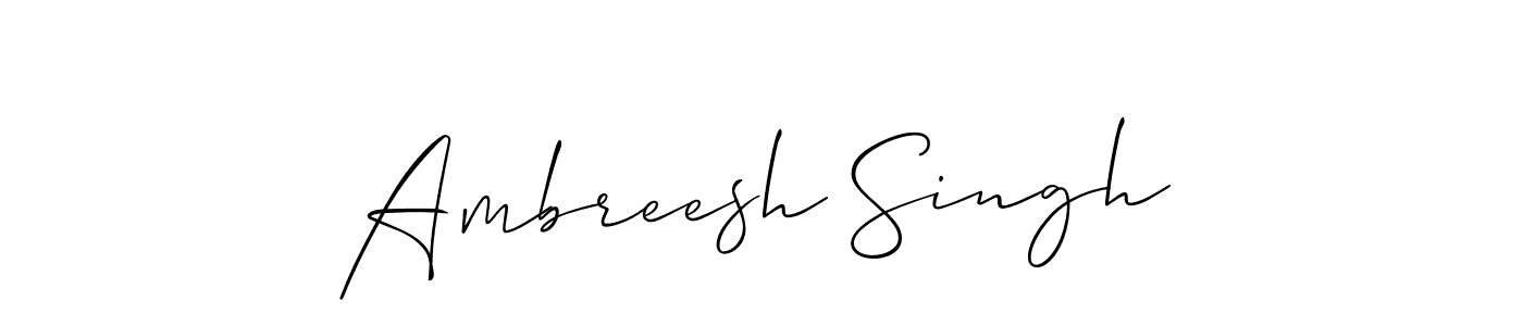 How to make Ambreesh Singh name signature. Use Allison_Script style for creating short signs online. This is the latest handwritten sign. Ambreesh Singh signature style 2 images and pictures png