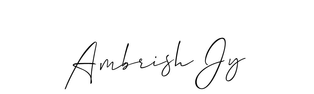 The best way (Allison_Script) to make a short signature is to pick only two or three words in your name. The name Ambrish Jy include a total of six letters. For converting this name. Ambrish Jy signature style 2 images and pictures png