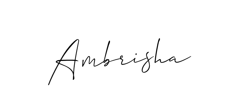 The best way (Allison_Script) to make a short signature is to pick only two or three words in your name. The name Ambrisha include a total of six letters. For converting this name. Ambrisha signature style 2 images and pictures png