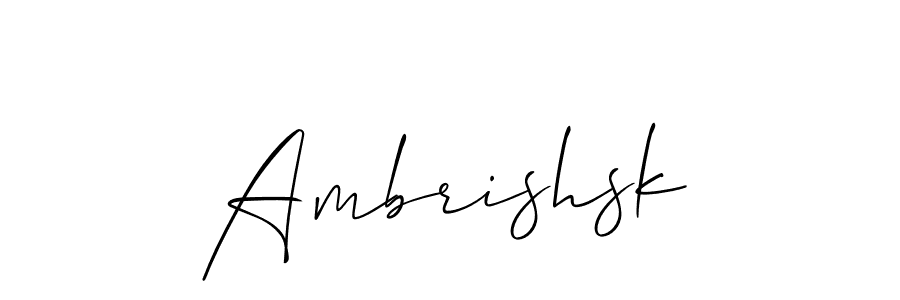 Design your own signature with our free online signature maker. With this signature software, you can create a handwritten (Allison_Script) signature for name Ambrishsk. Ambrishsk signature style 2 images and pictures png