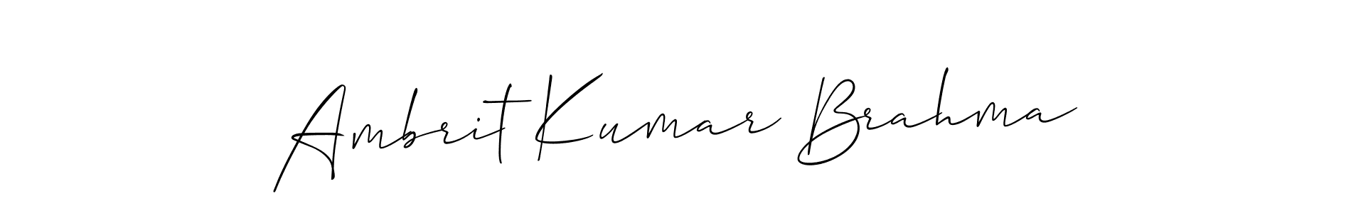 It looks lik you need a new signature style for name Ambrit Kumar Brahma. Design unique handwritten (Allison_Script) signature with our free signature maker in just a few clicks. Ambrit Kumar Brahma signature style 2 images and pictures png