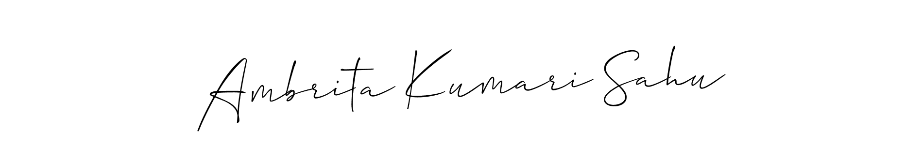 It looks lik you need a new signature style for name Ambrita Kumari Sahu. Design unique handwritten (Allison_Script) signature with our free signature maker in just a few clicks. Ambrita Kumari Sahu signature style 2 images and pictures png