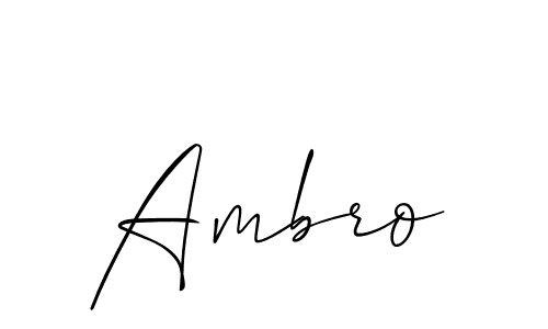 Create a beautiful signature design for name Ambro. With this signature (Allison_Script) fonts, you can make a handwritten signature for free. Ambro signature style 2 images and pictures png