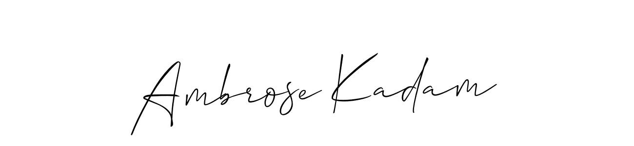 Make a short Ambrose Kadam signature style. Manage your documents anywhere anytime using Allison_Script. Create and add eSignatures, submit forms, share and send files easily. Ambrose Kadam signature style 2 images and pictures png