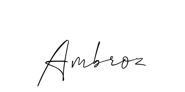 You should practise on your own different ways (Allison_Script) to write your name (Ambroz) in signature. don't let someone else do it for you. Ambroz signature style 2 images and pictures png