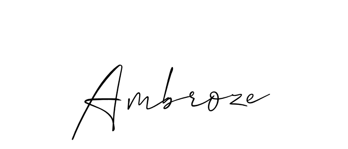 Make a beautiful signature design for name Ambroze. With this signature (Allison_Script) style, you can create a handwritten signature for free. Ambroze signature style 2 images and pictures png