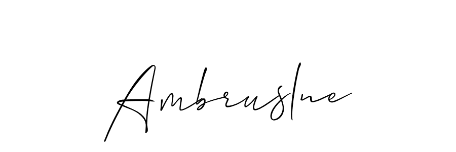 Use a signature maker to create a handwritten signature online. With this signature software, you can design (Allison_Script) your own signature for name Ambruslne. Ambruslne signature style 2 images and pictures png