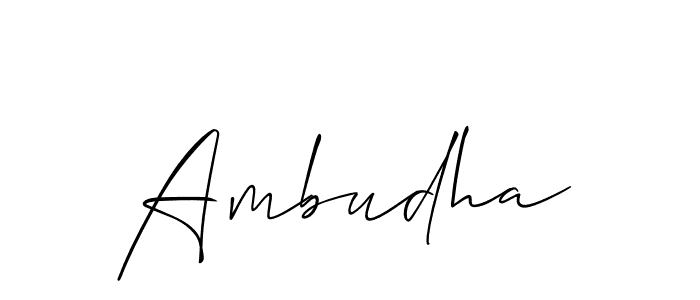Also we have Ambudha name is the best signature style. Create professional handwritten signature collection using Allison_Script autograph style. Ambudha signature style 2 images and pictures png