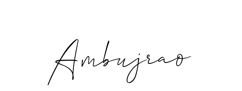 Use a signature maker to create a handwritten signature online. With this signature software, you can design (Allison_Script) your own signature for name Ambujrao. Ambujrao signature style 2 images and pictures png