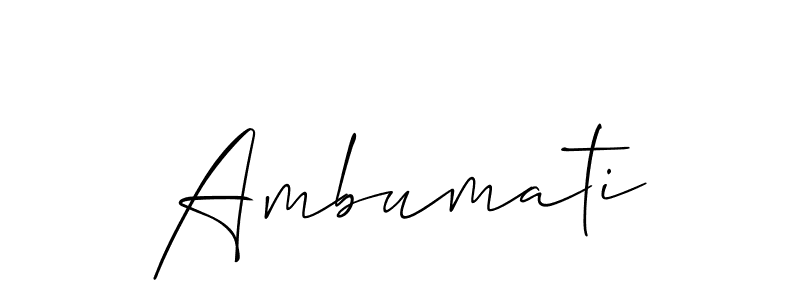 How to make Ambumati name signature. Use Allison_Script style for creating short signs online. This is the latest handwritten sign. Ambumati signature style 2 images and pictures png