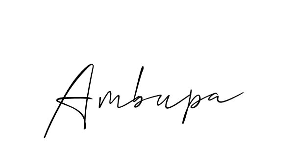 Create a beautiful signature design for name Ambupa. With this signature (Allison_Script) fonts, you can make a handwritten signature for free. Ambupa signature style 2 images and pictures png