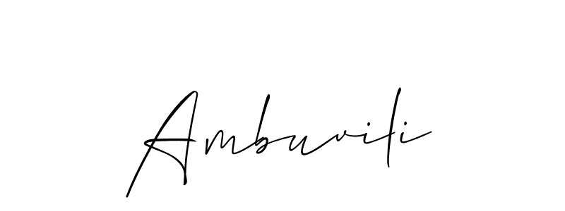 It looks lik you need a new signature style for name Ambuvili. Design unique handwritten (Allison_Script) signature with our free signature maker in just a few clicks. Ambuvili signature style 2 images and pictures png