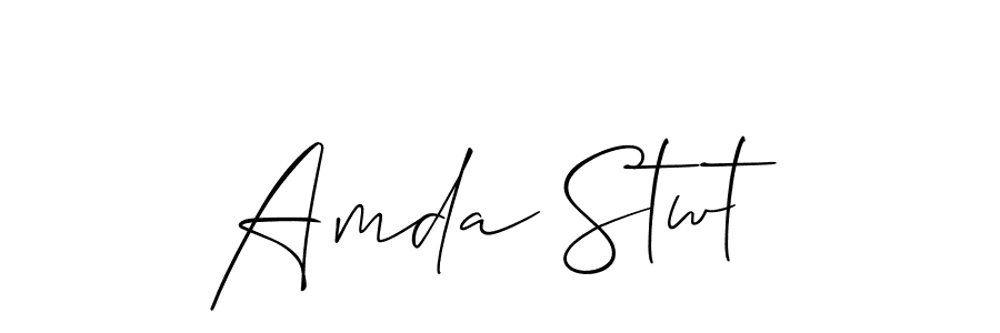 Create a beautiful signature design for name Amda Stwt. With this signature (Allison_Script) fonts, you can make a handwritten signature for free. Amda Stwt signature style 2 images and pictures png