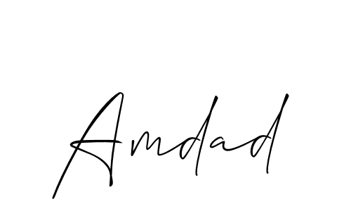 How to make Amdad name signature. Use Allison_Script style for creating short signs online. This is the latest handwritten sign. Amdad signature style 2 images and pictures png