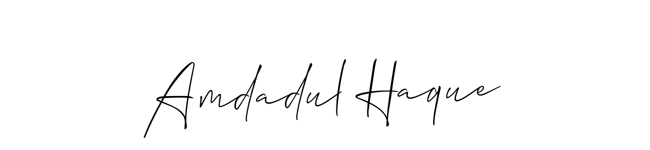 Also we have Amdadul Haque name is the best signature style. Create professional handwritten signature collection using Allison_Script autograph style. Amdadul Haque signature style 2 images and pictures png