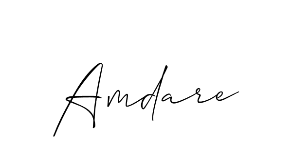 Use a signature maker to create a handwritten signature online. With this signature software, you can design (Allison_Script) your own signature for name Amdare. Amdare signature style 2 images and pictures png