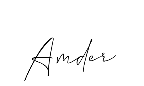 Create a beautiful signature design for name Amder. With this signature (Allison_Script) fonts, you can make a handwritten signature for free. Amder signature style 2 images and pictures png