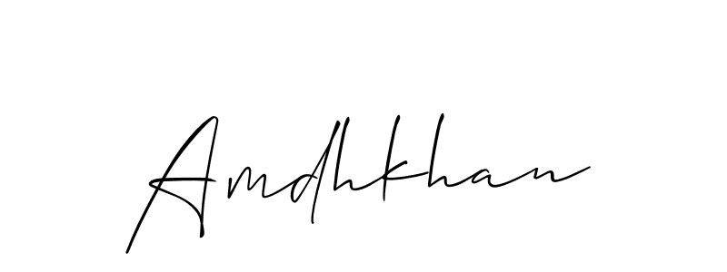 Best and Professional Signature Style for Amdhkhan. Allison_Script Best Signature Style Collection. Amdhkhan signature style 2 images and pictures png